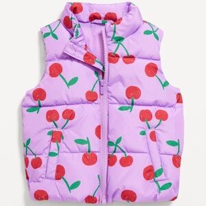 Girls Cherry Puffer Vest
